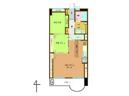 トーカンマンション名古屋第7(2LDK/7階)の間取り写真