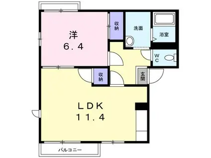 リベラ寺井A(1LDK/2階)の間取り写真