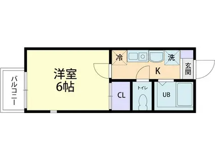 キャメル東大宮IB(1K/1階)の間取り写真