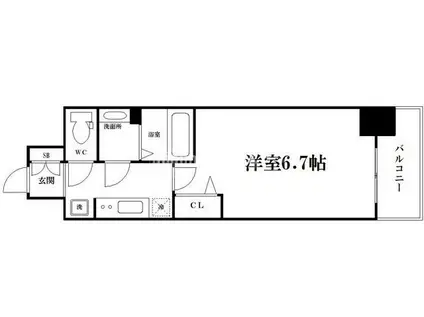 プレサンス立売堀ベルヴィル(1K/12階)の間取り写真