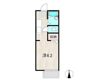 ドミール太田 C(1K/1階)の間取り写真