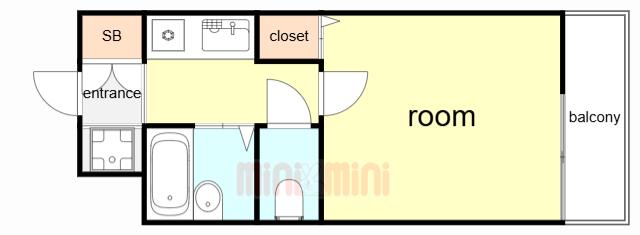 クレスト羽坂(1K/1階)の間取り写真