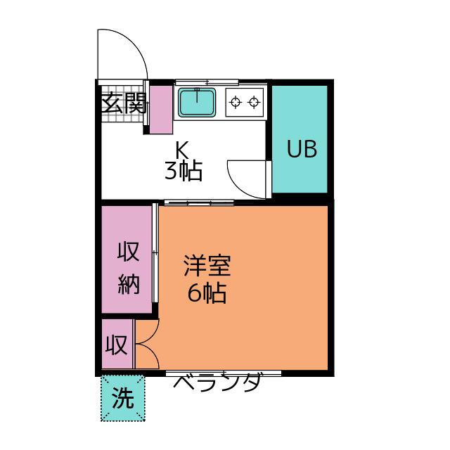 ブライズI(1K/1階)の間取り写真