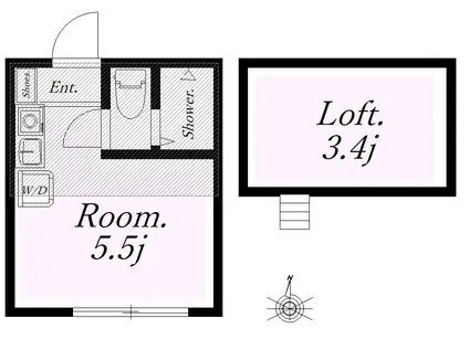 本牧カンパリ・ペリエ(ワンルーム/1階)の間取り写真