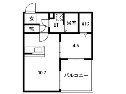 プレミアムステージ(1LDK/1階)の間取り写真