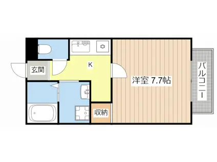 勝ハイツ(1K/2階)の間取り写真