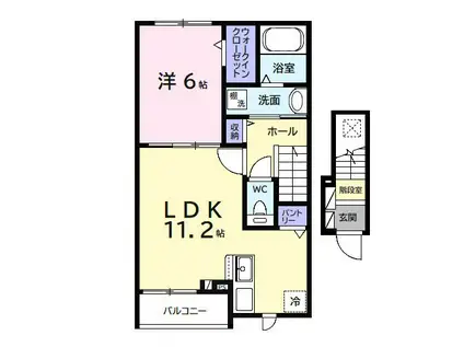 グレイスコート(1LDK/2階)の間取り写真