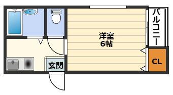 グレイシーFK(ワンルーム/3階)の間取り写真