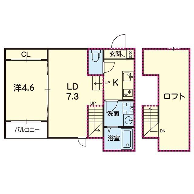 ステラ西熊本III(1LDK/1階)の間取り写真