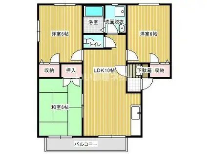 コーポEBISU(3LDK/2階)の間取り写真
