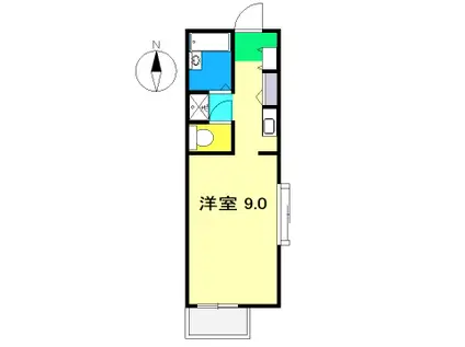 フォブール岡林(ワンルーム/1階)の間取り写真