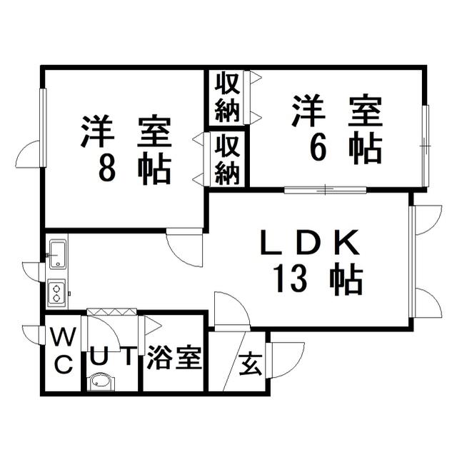 プロスパー(2LDK/1階)の間取り写真