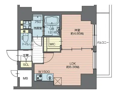 プレジオ西新井(1LDK/3階)の間取り写真