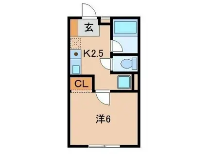 ルフトワン三葛(1K/2階)の間取り写真