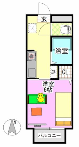 ブルーリバー(1K/2階)の間取り写真