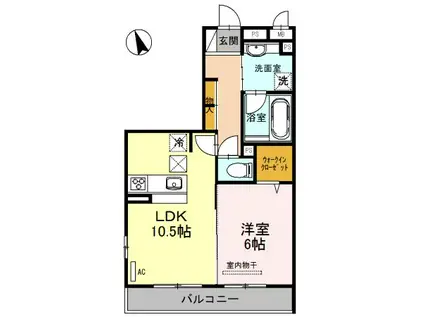 エーデルハイム東香園II番館(1LDK/1階)の間取り写真