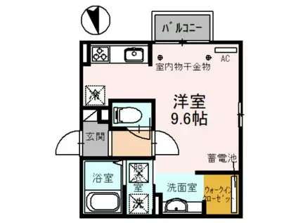 COCOAIR(ワンルーム/2階)の間取り写真