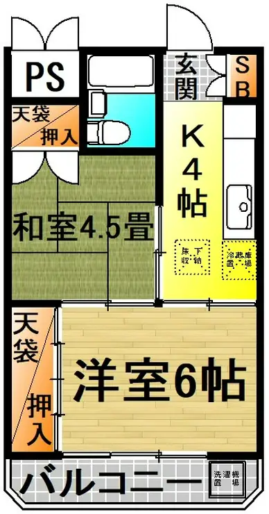 東洋コーポ 1階階 間取り