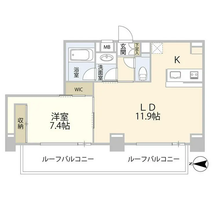YOTSUYADUPLEXD-R 6階階 間取り