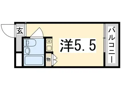 デアリックス広畑(ワンルーム/5階)の間取り写真