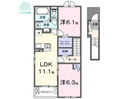 コンフィーエII(2LDK/2階)の間取り写真