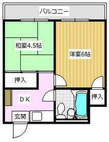 フラットピア88(2DK/2階)の間取り写真