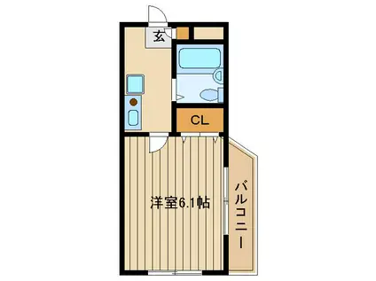 エメラルドマンションファイブ(1K/2階)の間取り写真
