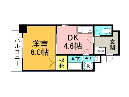 ダイアパレス東白島(1K/2階)の間取り写真