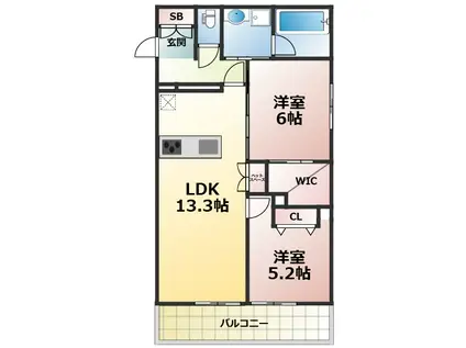 & FUMINOSATO(2LDK/2階)の間取り写真