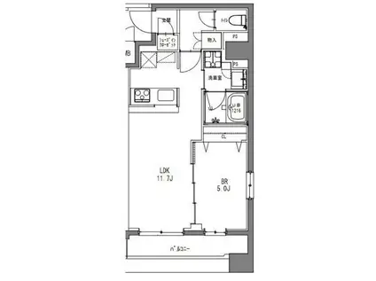 ラドゥセール秋葉原(1LDK/9階)の間取り写真