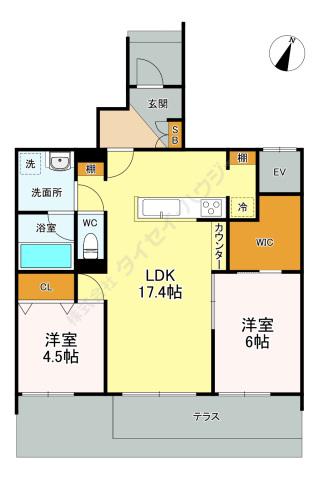 COMFORT FOREST.翠(2LDK/1階)の間取り写真