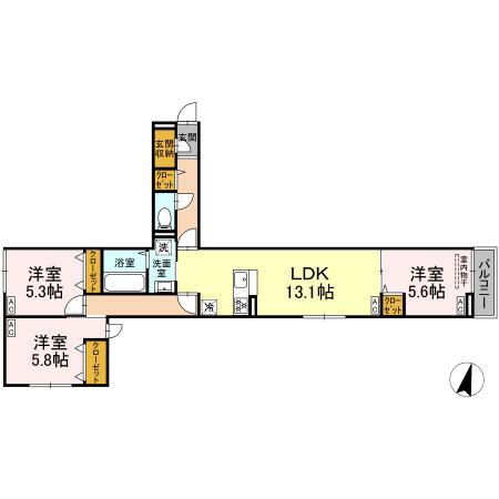 セレスティア江戸川II(3LDK/3階)の間取り写真