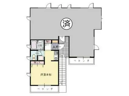 カーサ公園通(ワンルーム/2階)の間取り写真