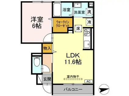 ロイヤルステージ国屋町(1LDK/1階)の間取り写真
