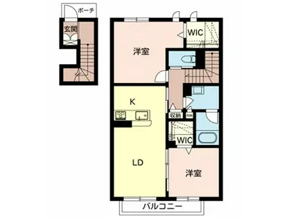 グランステージ曽根(2LDK/2階)の間取り写真