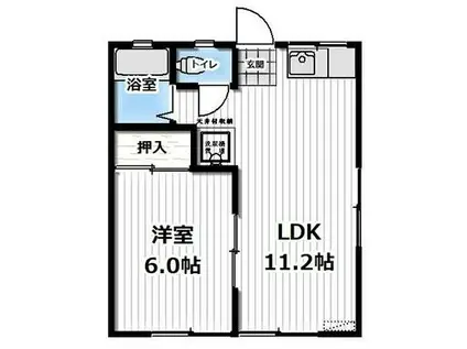 ミースシャンテ(1LDK/1階)の間取り写真