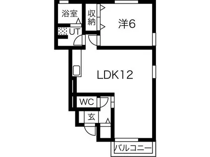 ルミエール菱川(1LDK/1階)の間取り写真