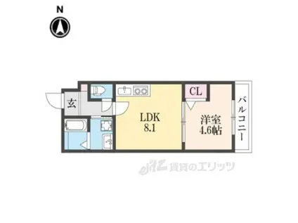 サクシード伏見京橋2ND(1LDK/5階)の間取り写真