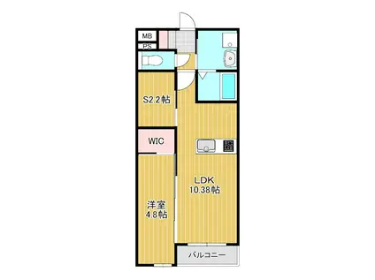 LIFEFIELD小郡II(1SLDK/2階)の間取り写真