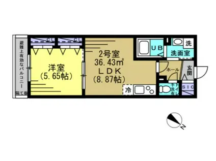 アセンディア成田(1LDK/3階)の間取り写真