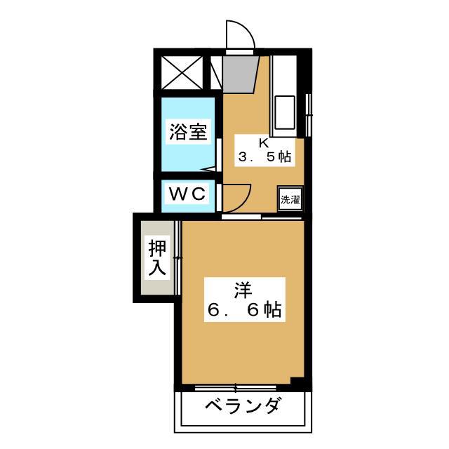 ハイツヤマコー(1K/2階)の間取り写真