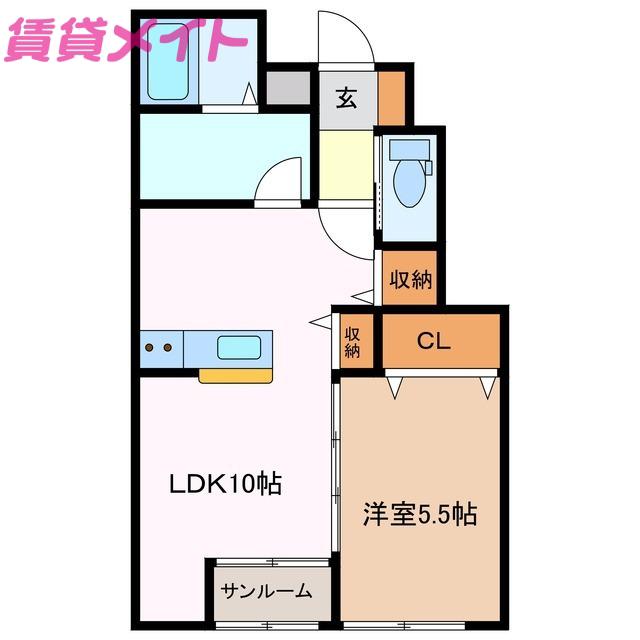 MYカメリア(1LDK/1階)の間取り写真