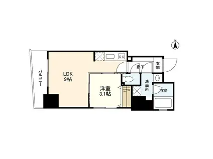 ミュプレ恵比寿(1LDK/11階)の間取り写真
