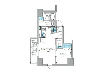 ルフォンプログレ上野御徒町(1LDK/11階)の間取り写真