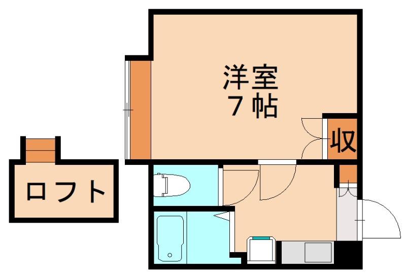 ルクール南鷹見(1K/1階)の間取り写真