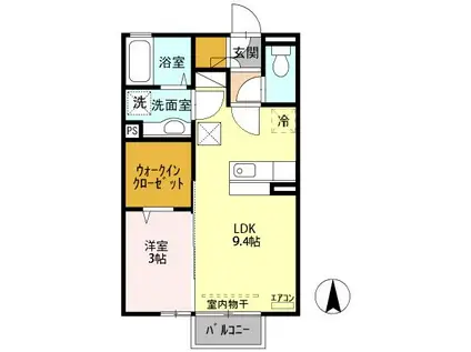 リリーフ(1LDK/1階)の間取り写真