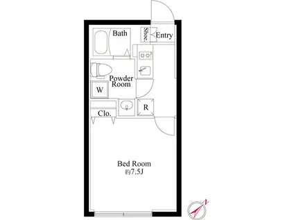 ハーモニーグラシア代々木(1K/1階)の間取り写真