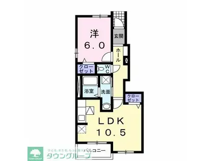 アルカンシェル(1LDK/1階)の間取り写真