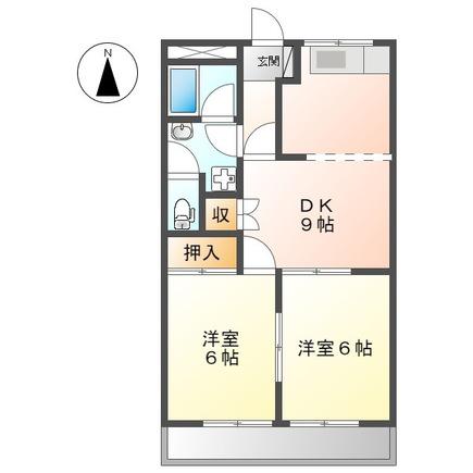 グリーンピア(2DK/1階)の間取り写真