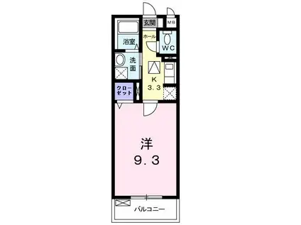 ベル・カルム(1K/1階)の間取り写真